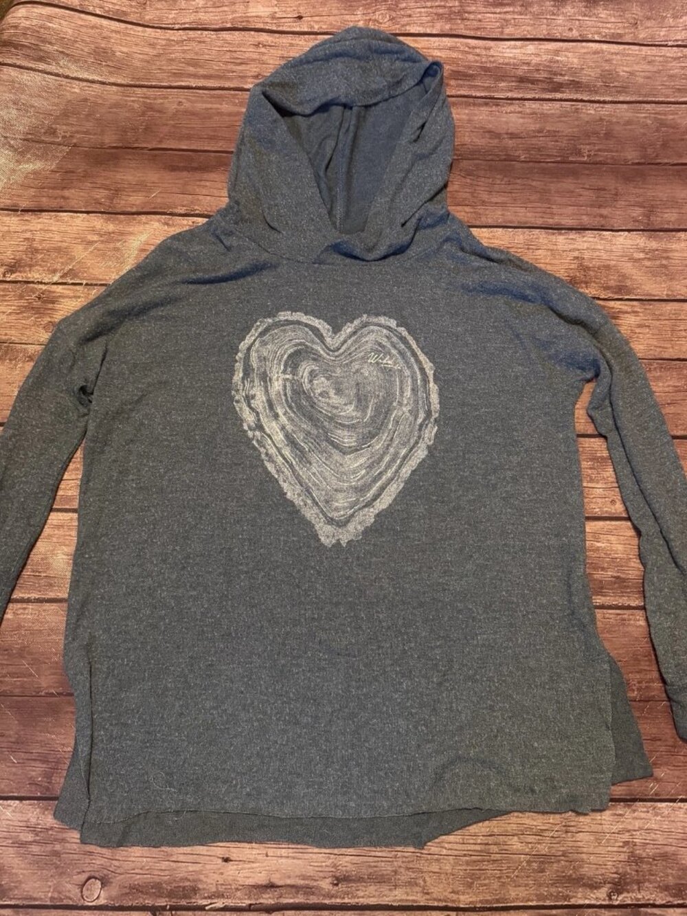 Women’s American Eagle Blue Heart Hoodie Soft & Sexy XS Small Shirt Sweatshirt